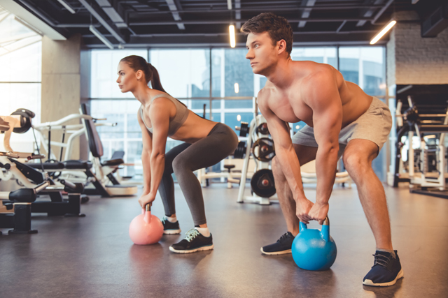 Couple working out